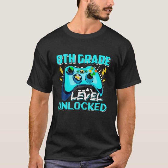 Unlock Video Game Controller Gam der achten Stufe T-Shirt (Vorderseite)