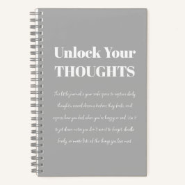 Unlock Your Thoughts Motivational gray Notebook Notizbuch