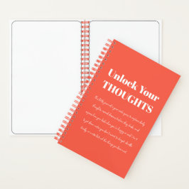 Unlock Your Thoughts Motivational Red Notebook Notizbuch