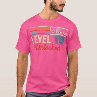 Unlocked Level 15 Birthday Boy Video Game Controll T-Shirt