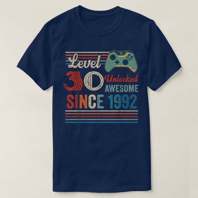 Unlocked Level 30 Birthday 30 Year Old Video Game  T-Shirt (Design vorne)