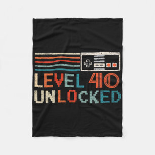 Unlocked Level 40 Birthday Boy Video Game Controll Fleecedecke