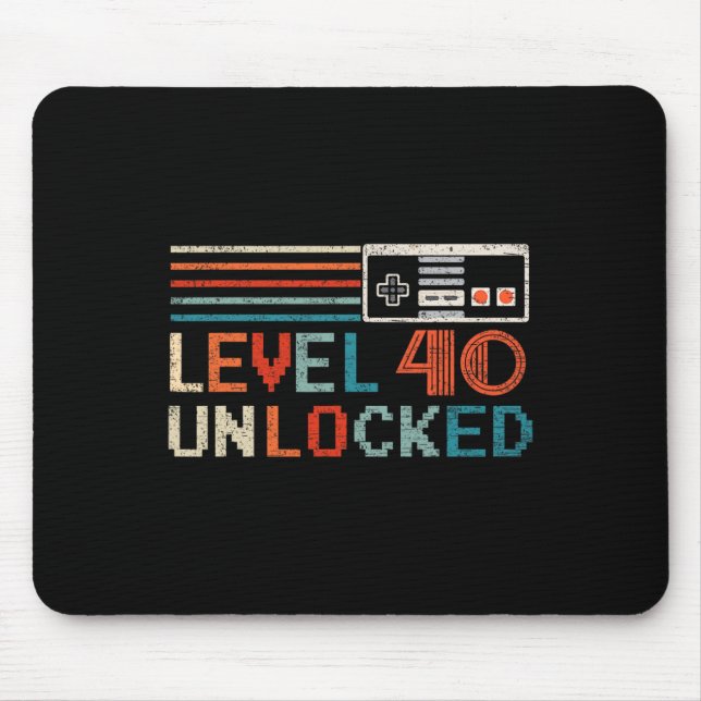 Unlocked Level 40 Birthday Boy Video Game Controll Mousepad (Vorne)