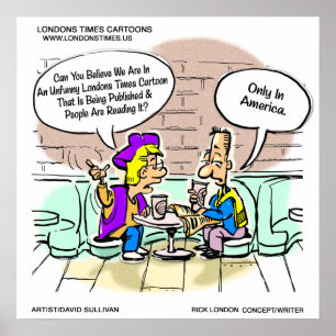 Unlustiger veröffentlichter Cartoon auf einem Post Poster