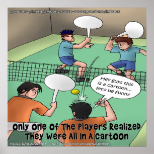 Unlustiges Tennis Cartoon Poster (eigentlich lusti