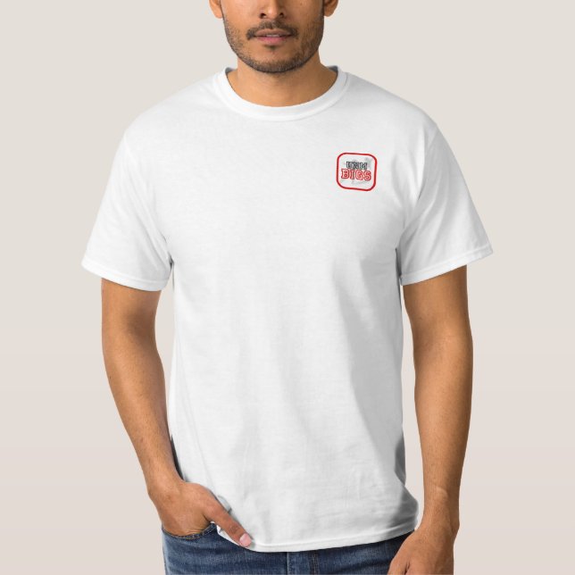 "UNM Bigs" Tasche und hinteres Logo-grundlegender T-Shirt (Vorderseite)