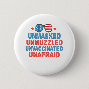 Unmaskiertes, ungeimpftes, ungeimpftes amerikanisc button