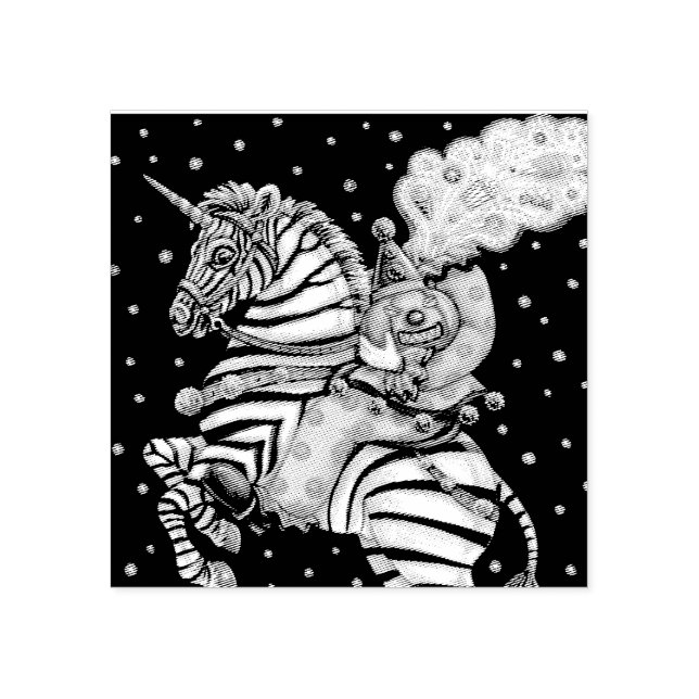 UNMITTELBARER HORSEMAN-SCHLUSS ZUR ZEBRA-RUBBER-BR GUMMISTEMPEL (Prägung)