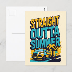 Unmittelbarer Sommer - Retro Zurück in die Schule Postkarte