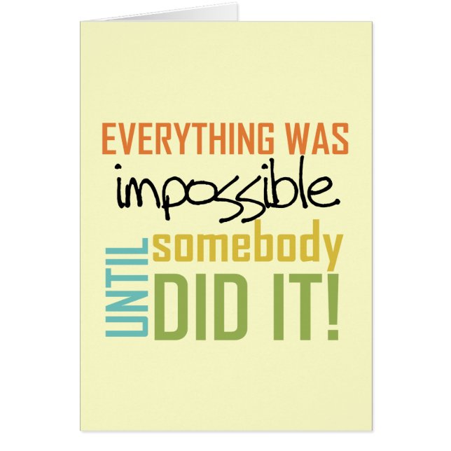 unmöglich, bis es jemand getan hat (Vorne)