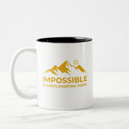Unmöglich ist Gottes Ausgangspunkt, inspirierend Zweifarbige Tasse