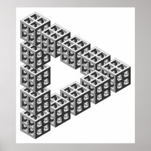 Unmögliche Dreieck-optische Täuschung Poster