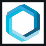 Unmögliche Geometrie: Blaues Hexagon. Poster<br><div class="desc">Die unmögliche Figur in diesem geeky Design ist eine blaue Form, basierend auf einem Hexagon. Es sieht aus wie ein 3D-Objekt, das gebaut werden könnte, aber es ist nur eine optische Täuschung. Diese unmöglichen Formen sind in der surrealen Kunst üblich, und sie werden von unseren Gehirnen gebildet, die versuchen, aus...</div>