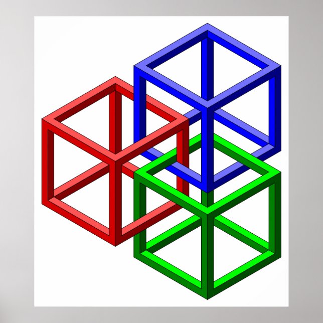 Unmögliche Kuben Poster (Vorne)