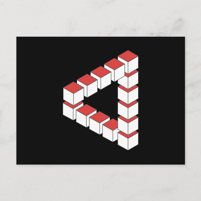 Unmögliches Dreieck Abstrakt Postkarte (Vorderseite)