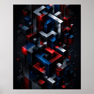 Unmögliches Geometrisches 3D-Abstraktstruktur-Post Poster
