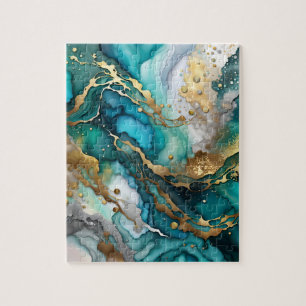 Unmögliches Puzzle aus abstraktem Marmor