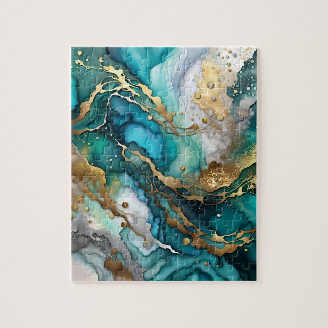 Unmögliches Puzzle aus abstraktem Marmor (Vertikal)