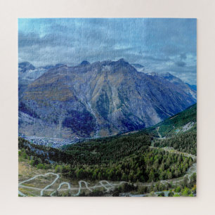 Unmögliches Rätsel - Blauer und Grüner Berg Puzzle