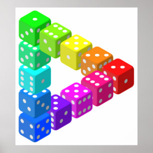 Unmögliches Würfel-Dreieck Poster