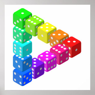 Unmögliches Würfel-Dreieck Poster