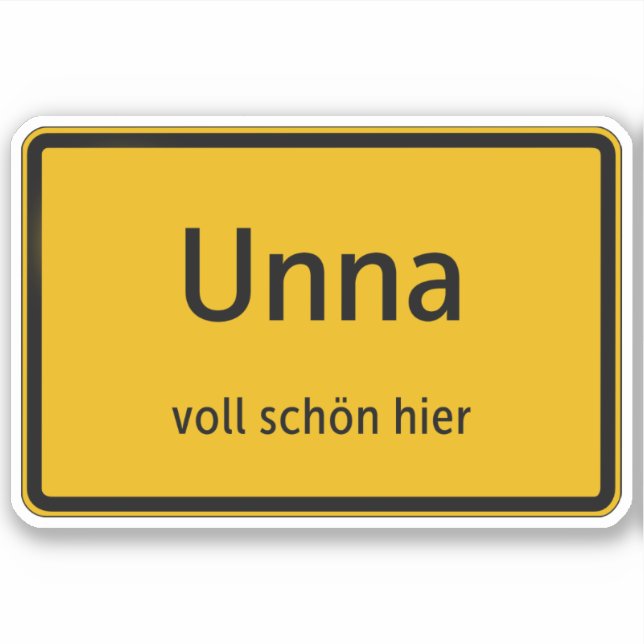 Unna Aufkleber Sticker Autoaufkleber (Vorderseite)