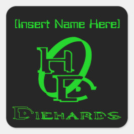 Unnachgiebige Menschengamer-Grafik kommen Ihr Quadratischer Aufkleber