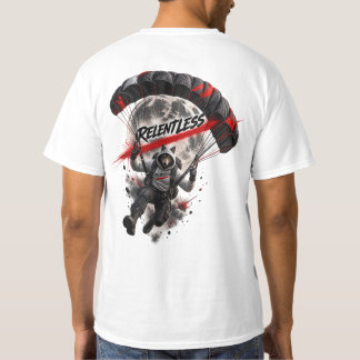 Unnachgiebiges Wolf Fallschirm Abenteuer T-Shirt