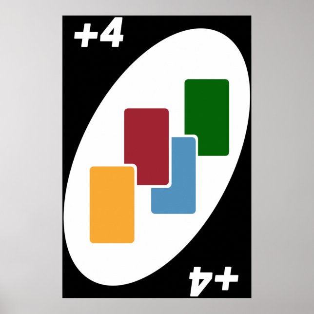 Uno Card Game Zeichne vier Poster (Vorne)