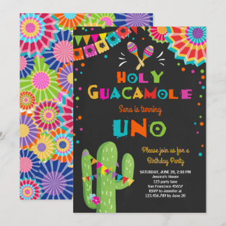 Uno Fiesta Einladung zum ersten Geburtstag Cactus 