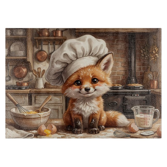 Unordentliche Backfox Glas Schneidbrett Schneidebrett (Vorderseite)