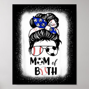 Unordentliche Bun-Fußballmutti-Baseballmutti beide Poster