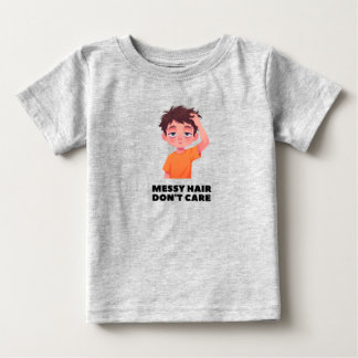 Unordentliche Haare, völlig egal Lustiges Kindersh Baby T-shirt