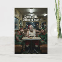 Unordentliche Santa-Elfen-Diner-Dunkelhumor