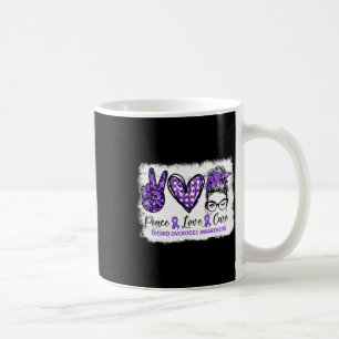 Unordentlicher Bun Frieden Liebe Heilung Lila Band Kaffeetasse