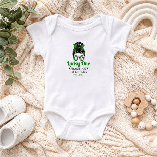 Unordentlicher Dutt Glückspilz 1. Geburtstag Mädch Baby Strampler