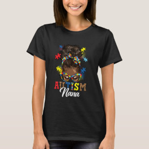 Unordentlicher Dutt Haare Schwarze Afro Frauen Aut T-Shirt