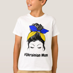 Unordentlicher Dutt Ukraine Ukrainische Mutter #uk T-Shirt