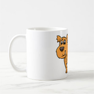 Unordentlicher orangefarbener Welpe Kaffeetasse
