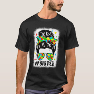Unordentliches Dutt-Bandana-Schwester Unterstützen T-Shirt
