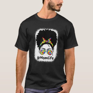 Unordentliches Dutt-Mutter-Leben Autismus-Bewussts T-Shirt
