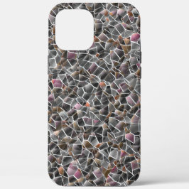 Unordnung von grobem Lachs und grauem Mosaik Case-Mate iPhone Hülle