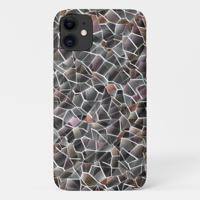 Unordnung von grobem Lachs und grauem Mosaik Case-Mate iPhone Hülle (Rückseite)