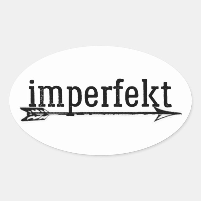 Unperfekter Aufkleber mit Pfeil (Vorderseite)