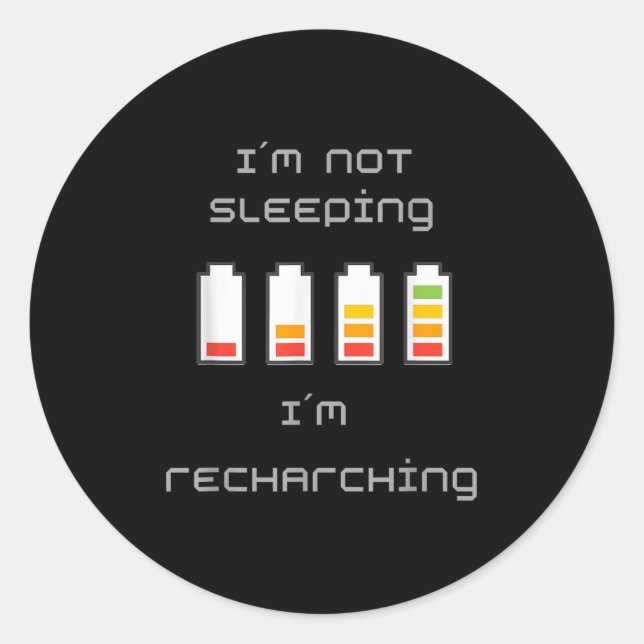 Unplugged &amp; Energized_ Cool Battery Design  Runder Aufkleber (Vorderseite)