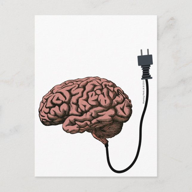 Unplugged Brain Steampunk Curiosity Anatomie Postkarte (Vorderseite)