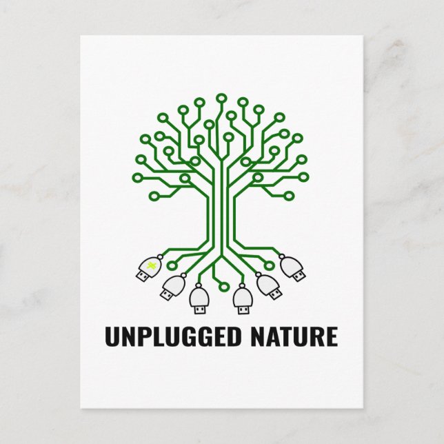 Unplugged Nature Circuit Tree USB Postkarte (Vorderseite)