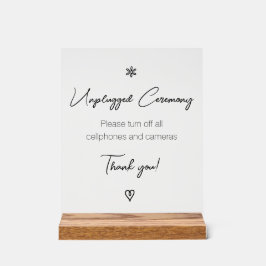 Unplugged Wedding Ceremony Fancy Calligraphy  Acrylschild