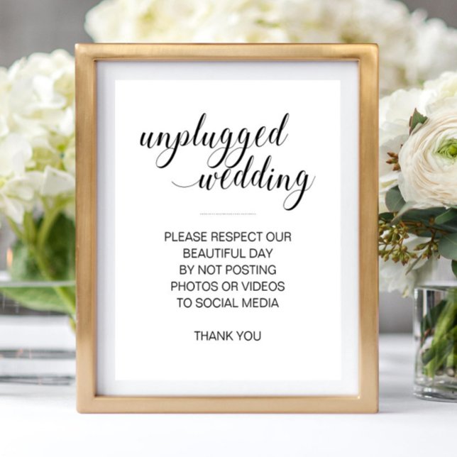 Unplugged Wedding No Social Media Sign Poster (Von Creator hochgeladen)