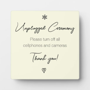 Unplugged Wedding Zeremony Extravagant Calligraphy Fotoplatte
